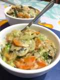 Champiñones y vegetales a la crema