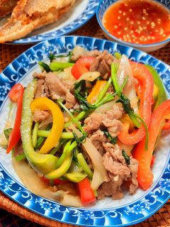 Hình của món Ớt chuông xào thịt bò.