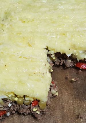Una foto de Pastel de papas con arvejas