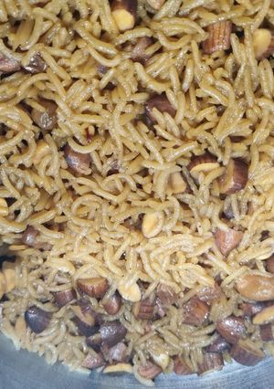 A picture of Meva rice (jaggery) (dry fruits rice).