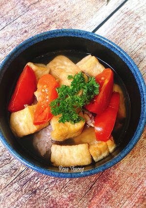 Hình của món Canh Sườn Heo Hầm Đậu Hũ.