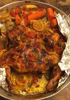 صورة لوصفة دجاج في الفرن مع الخضار🍗🍗