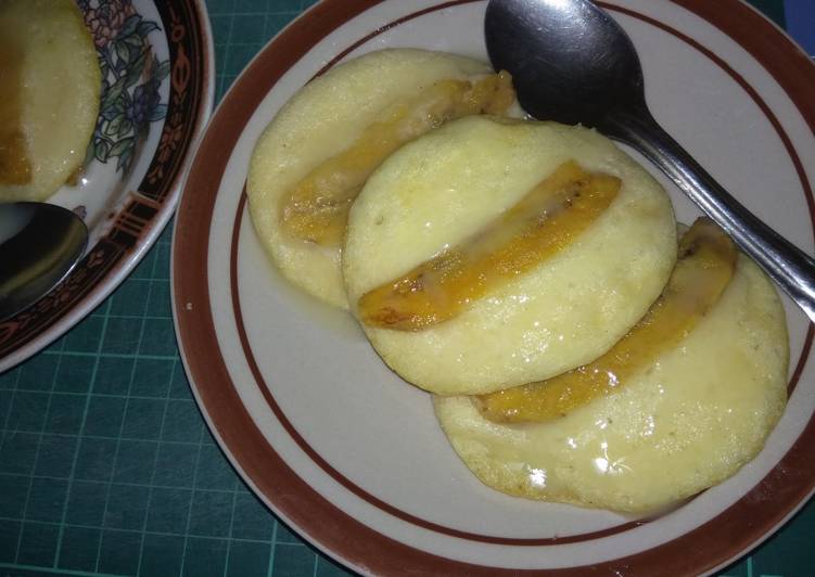 1# Pancake (topping) Pisang, pengembang murni telur