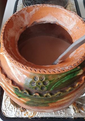 Una foto de Atole de fresa