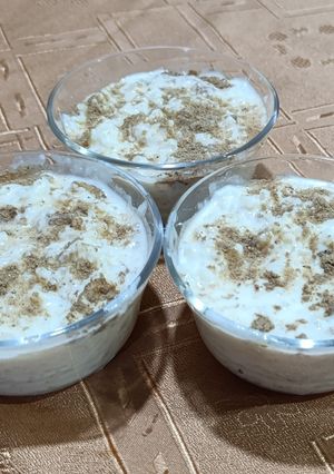 Una foto de Arroz con leche y leche condensada