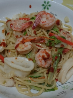 海鮮炒麵 的食譜成品照片