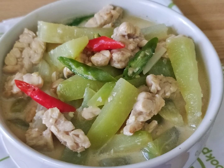 Easy Steps Make Recipes Lodeh Labu Siam Tempe (versi bumbu dasar) the Can Spoil the Tongue So Delicious.