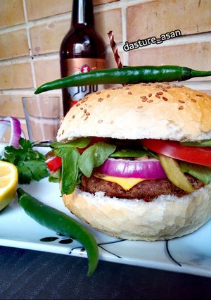عکسی از دستور برگر گیاهی