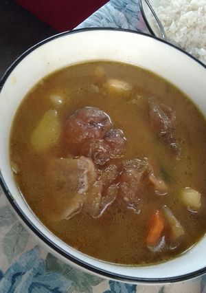 Una foto de Sopa de nervios de vaca dominicana