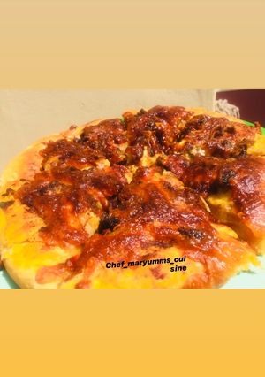 A picture of Home made pizza by chef_maryumms_cusine🌸.
