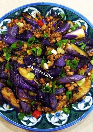 Foto resep Tumis terong & daging,yi siang jiecek (Taiwan food)
