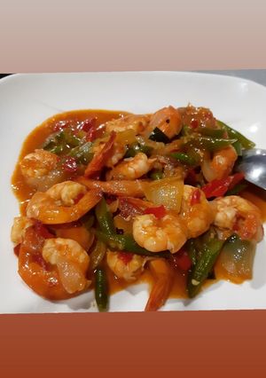 Foto resep Udang buncis saos padang