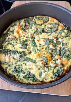 Une photo de Frittata petits pois, épinards et ricotta