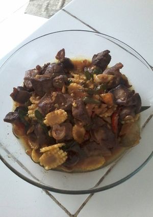Foto resep ati ampela & jagung muda masak kecap 