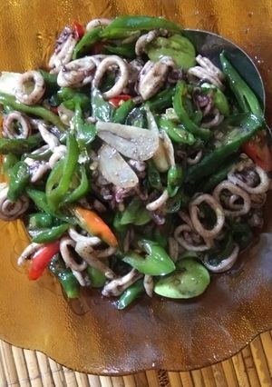 Foto resep Cumi Pedas Cabe Hijau Pete