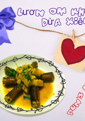 Hình của món Lươn om khoai sọ - dừa xiêm.