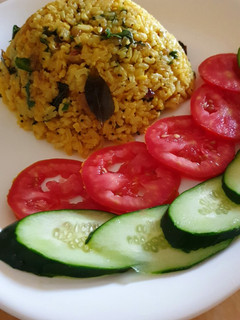 A picture of Garlic masala rice.