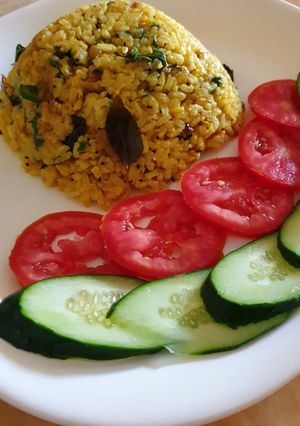 A picture of Garlic masala rice.