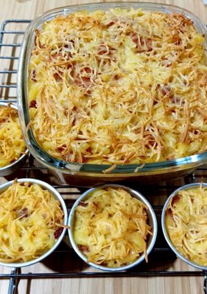 Foto resep Makaroni panggang sosis keju simpel uenak