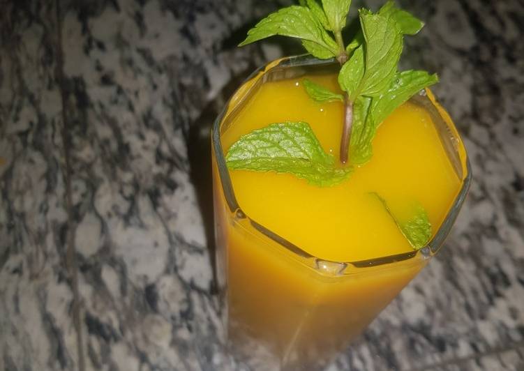 Simple Way to Prepare Any-night-of-the-week Minty Mango Juice