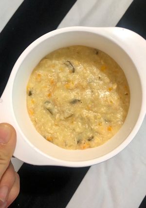 Foto resep Mpasi 8 bulan(nasi jagung, tempe, wortel, ayam)