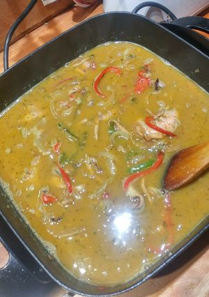 Una foto de Paella de mariscos al vino