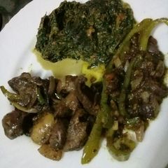 A picture of Fried Roho and figo (cows heart and kidney)#4weekchallenge.