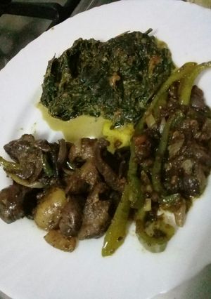 A picture of Fried Roho and figo (cows heart and kidney)#4weekchallenge.