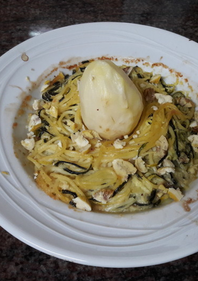 Una foto de Nido de espaguetis sin gluten vegano 🍝