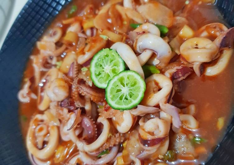 Cumi saos padang (segar & pedas)