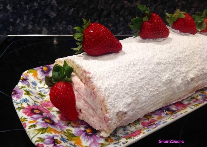 Recette Savoureux Roulé aux fraises