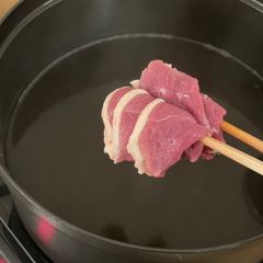 A picture of 🇯🇵 Duck hot pot in Japanese broth, Kamo-nabe.