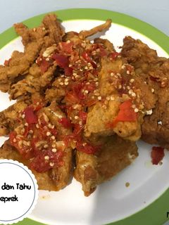Foto resep Jamur dan Tahu Geprek