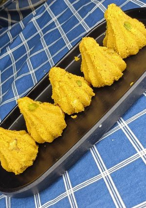 A picture of Kesar Mawa Modak - Favourite Bhog of Bappa.