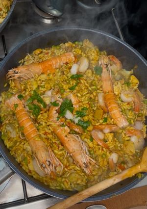 Foto di #660 Paella mista valenciana 🥘🦐🫑🍗🍖🥘