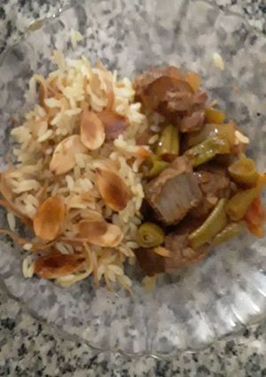 صورة لوصفة فاصوليا خضراء مع رز