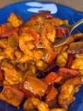 Straccetti di pollo con Peperoni gratinati