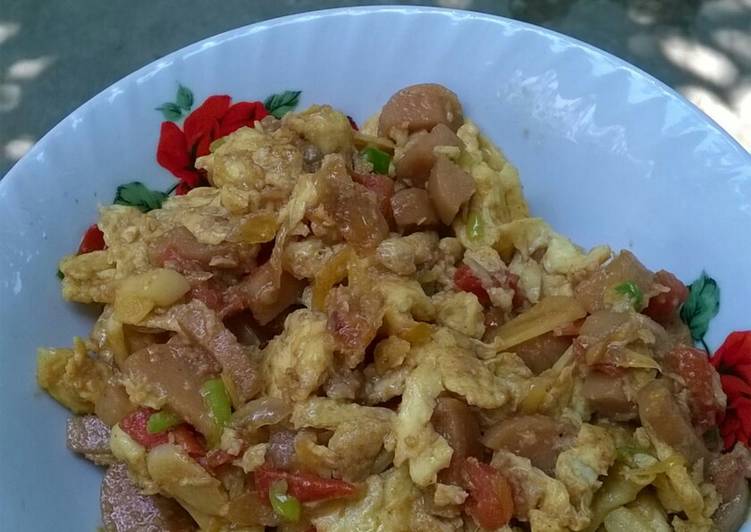 Resep Scrambled Egg with Sausage Anti Gagal