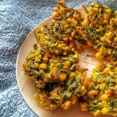 A picture of Perkedel Jagung & Kucai /Corn and Chives Fritters.