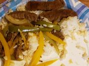 A picture of beef strips pepper steak