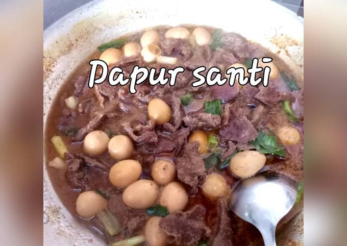 Semur daging sapi + telor puyuh