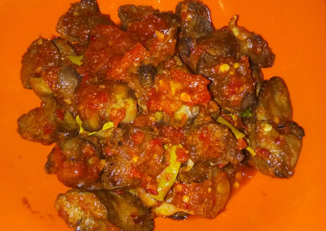 Hati ampela ayam bumbu balado
