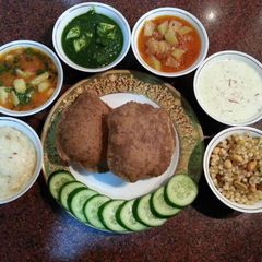 A picture of Jumbo vrat thali.
