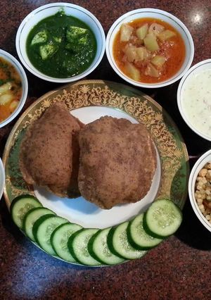 A picture of Jumbo vrat thali.