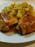Pollo alla birra con patate saltate in padella