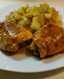 Pollo alla birra con patate saltate in padella