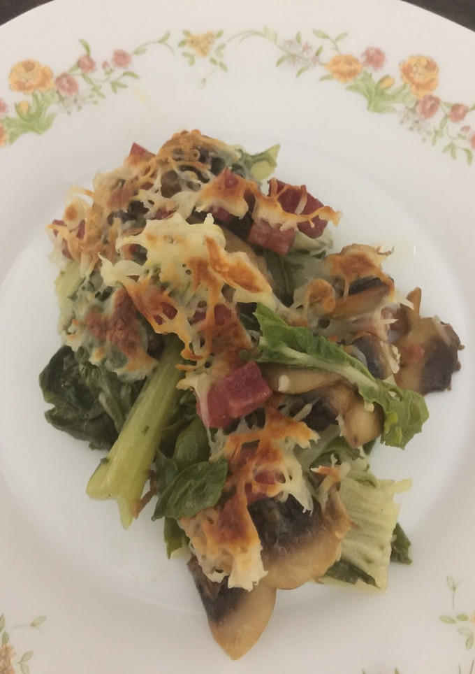 Una foto de Acelgas gratinadas con champiñones