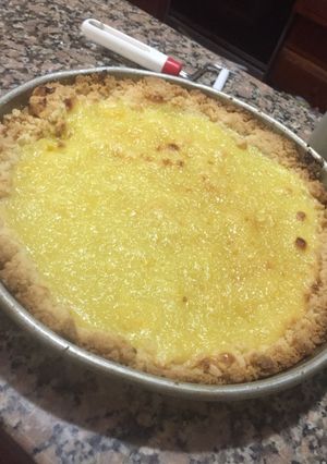 Una foto de Tarta de crema pastelera ♥️🌱