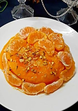 A picture of Orange Bread Custard Cacke.