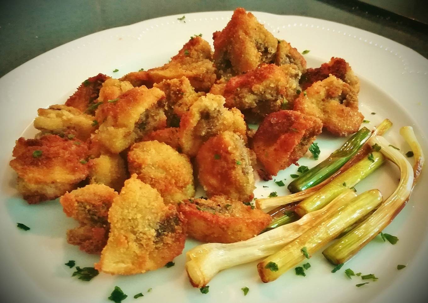 Champiñones empanados